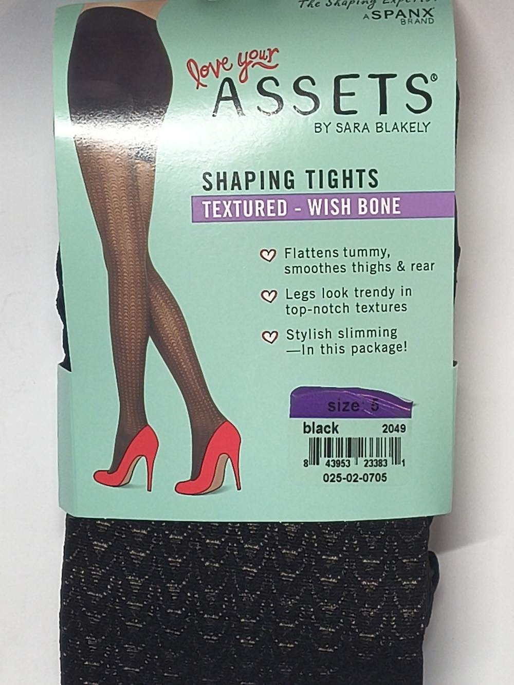 2 Pairs Assets by Spanx Wish Bone Shaping Tights Black Size 3 NWT
